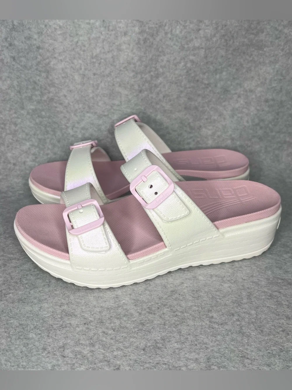 Dansko Kandi Buckled Slide Platform Sandal Pearl Iridescent Size EU41 US 10.5/11